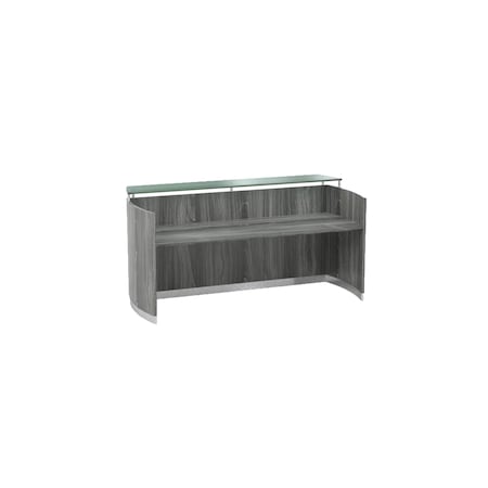 Mayline Reception Desk 37-1/4" D X 42-3/4" H, 87-1/4" W X MDF (Medium Density Fiberboard) - Platform MNRSLGS